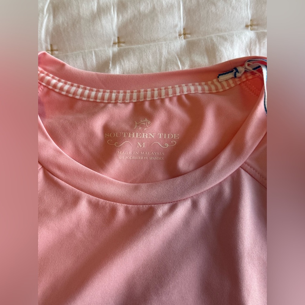 Southern Tide Pink Long Sleeve performance shirt - Picture 6 of 7